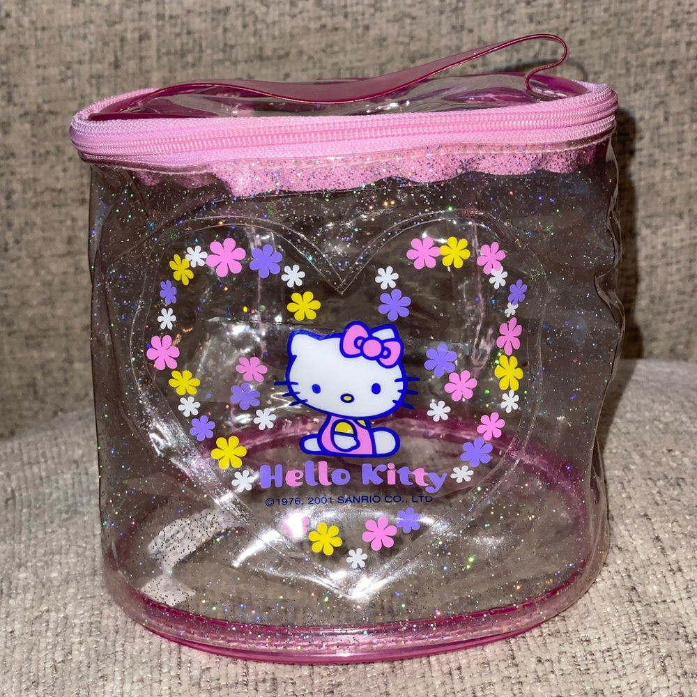 Vintage 2001 Sanrio Hello Kitty plastic cosmetic bag